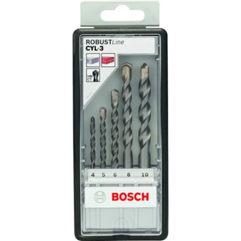 Robust Line CYL-3 Jeu de forets à béton 5 pièces à 4 - 10 mm BOSCH 2607010524
