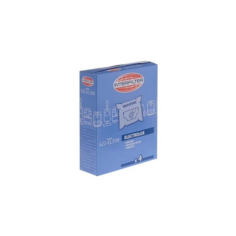Sacs microfibres adaptable par 4 622-EL35M 35601472 pour Aspirateur