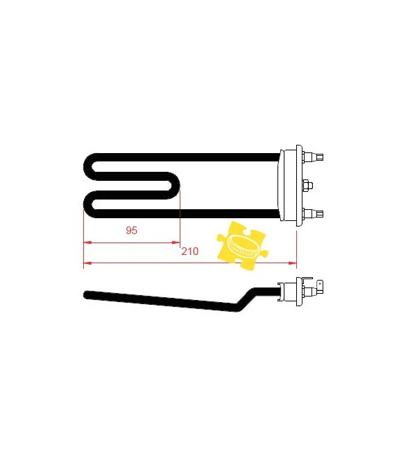 THERMOPLONGEUR DROIT 1950W - Indesit Ariston Scholtès HotpointCreda Philco