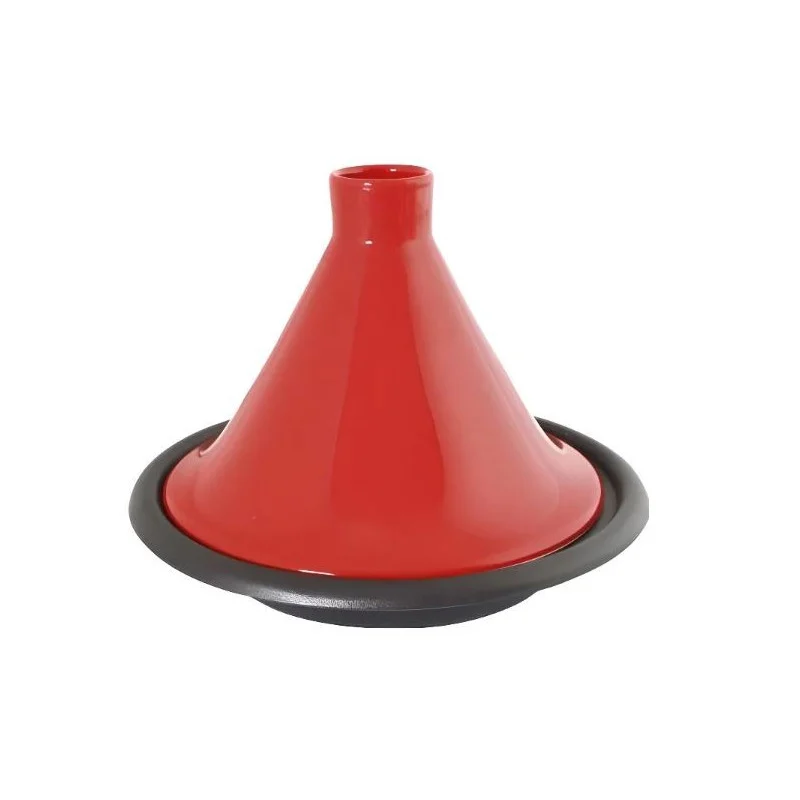 Tradifonte 509833 Tajine Fonte Acier Noir Couvercle Rouge - DIVERS MARQUES