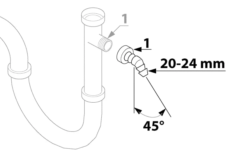 tube de réglage pour siphon | Tube de réglage pour évier Geru CHS Fermeture | plastique | Évier de cuisine, 22166 5 - DIVERS MARQUES