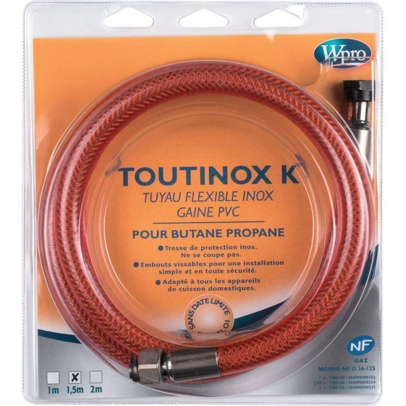 Tuyau de gaz butane/ propane 2M pour Plaque de cuisson, Wpro - 484000000335