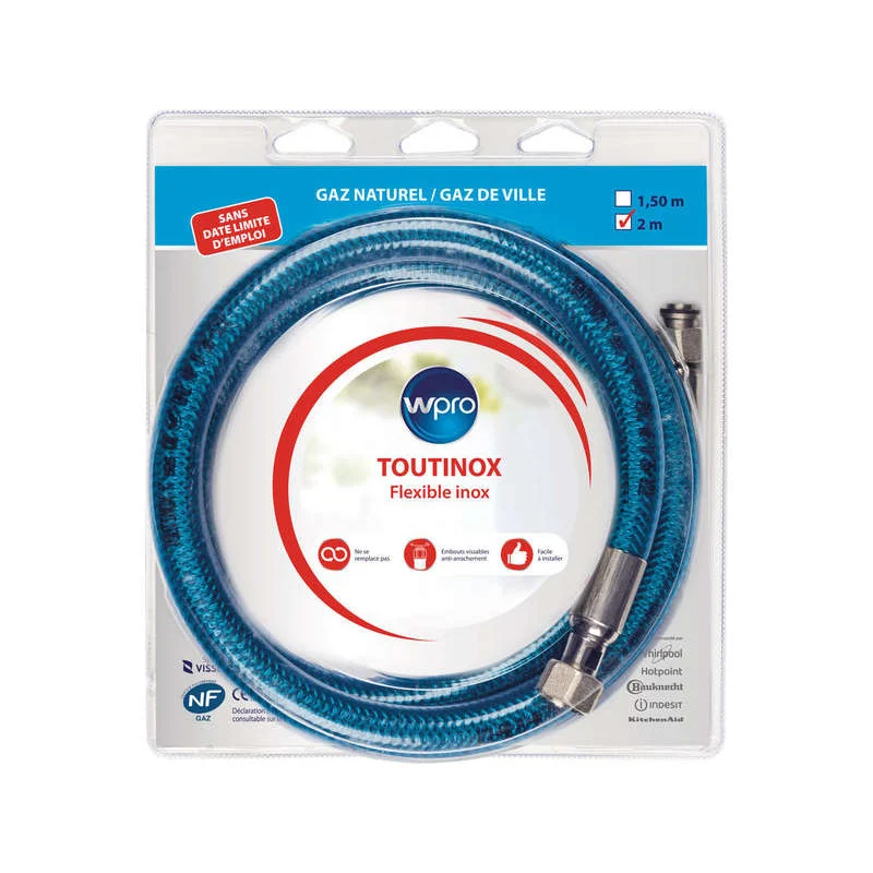 Tuyau de gaz pour gaz naturel 2M pour Plaque de cuisson, Wpro - 484000000333