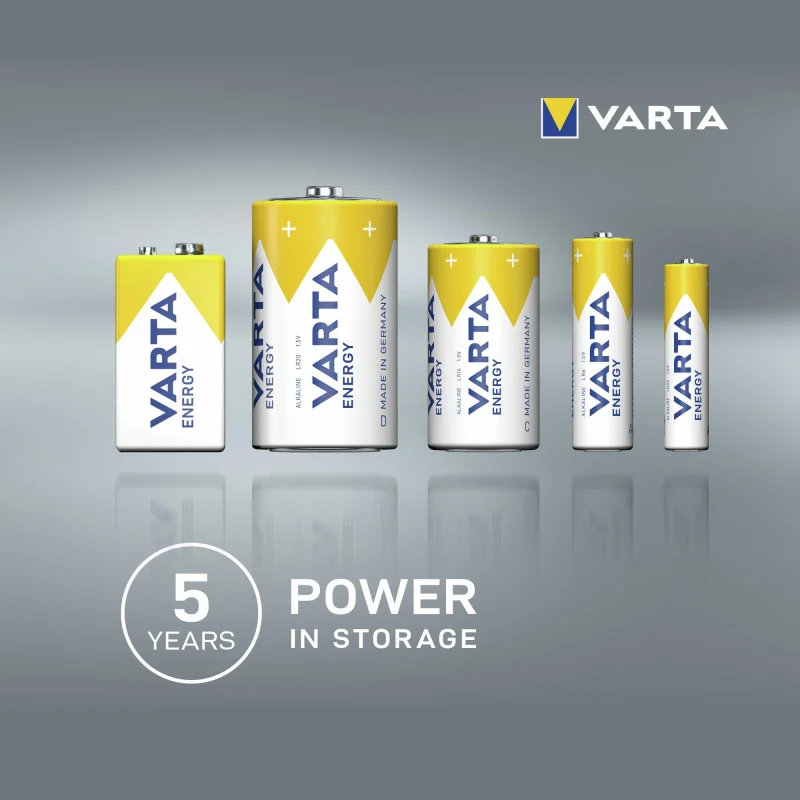 VARTA Piles AAA, lot de 24, Energy, Alcalines, 1,5V, Cube, emballage recyclé à 90%, pour des besoins de base simples