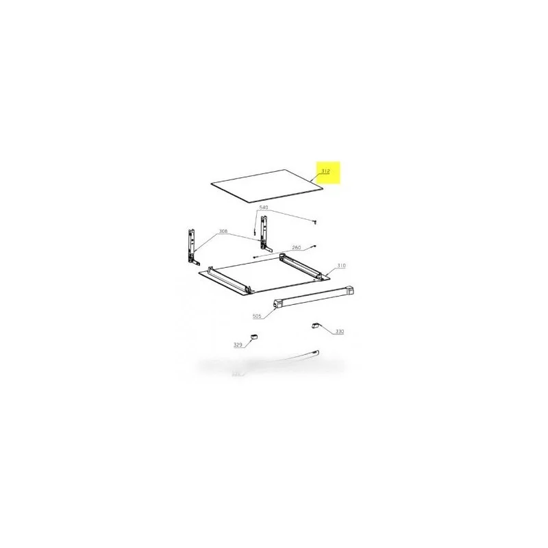 Verre intermédiaire pour Four ELECTROLUX 387069702