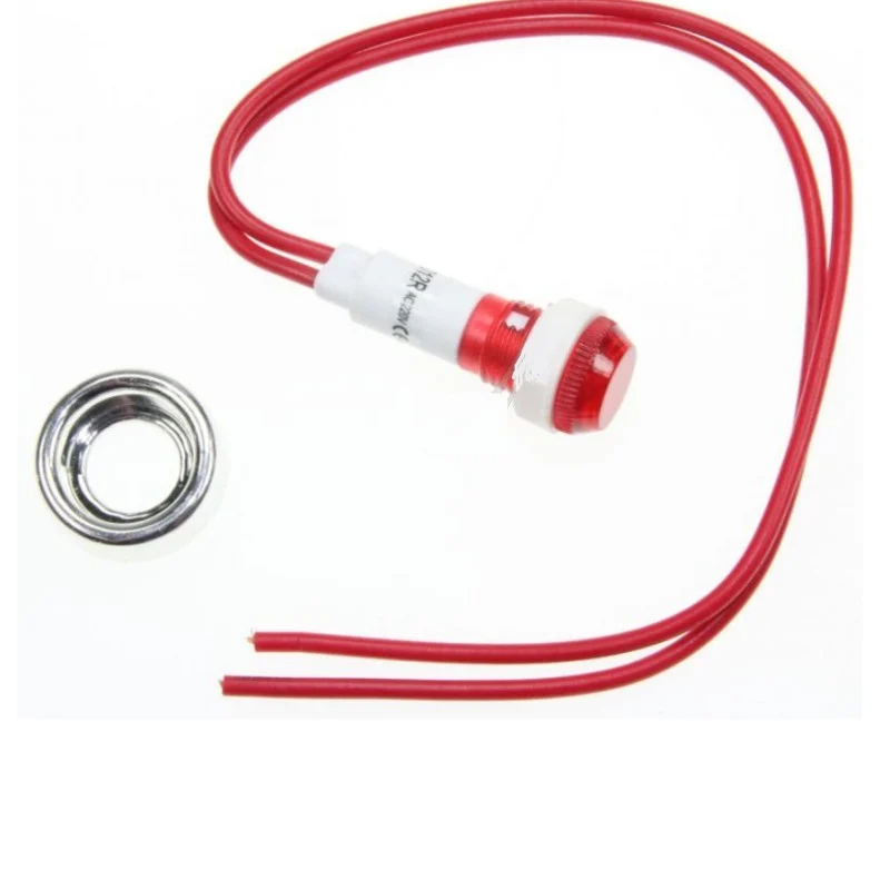 VOYANT ROUGE Ø 10MM + CABLE + ECROU CHROME - CONSTRUCTEURS DIVERS