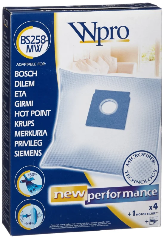 Wpro BS258-MW Sac d'aspirateur en micro-fibres