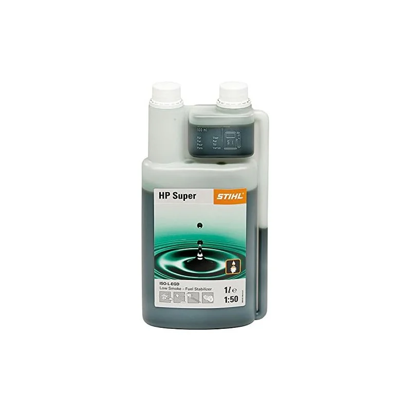 Huile moteur HP super avec flacon doseur (1L), adapté sur 2 temps et 4-Mix Stihl - 07813198054