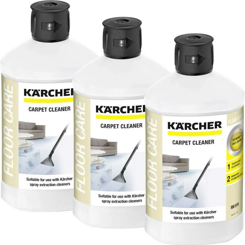 Lot de 3 nettoyants (1L) moquettes et tapis RM519 pour Nettoyeur Haute Pression KARCHER 62957710