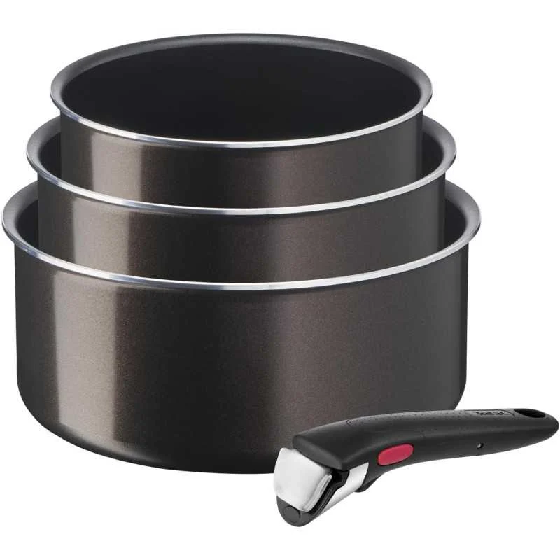 Lot de 3 Casseroles 16/18/20 cm (1,5/2,1/3 L) avec poignée amovible Ingenio Tefal - L1509102