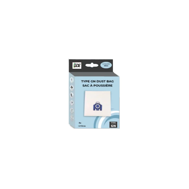 Pack de 4 sacs + 2 filtres GN pour Aspirateur compatibles Miele serie S2 à S7 - 9917730