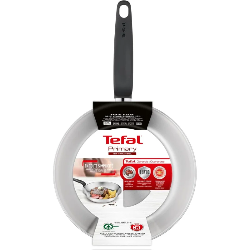 Tefal Primary - Poêle inox 28 cm en acier inoxydable haute qualité