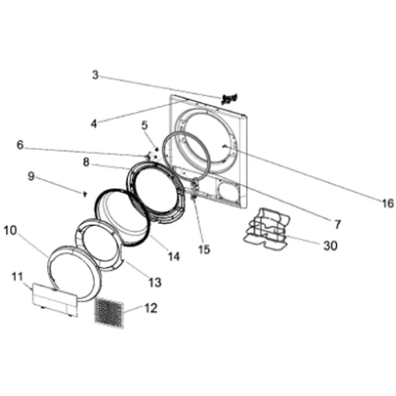 Vitre de porte (repère 14) d'origine C00526619 WHIRLPOOL
