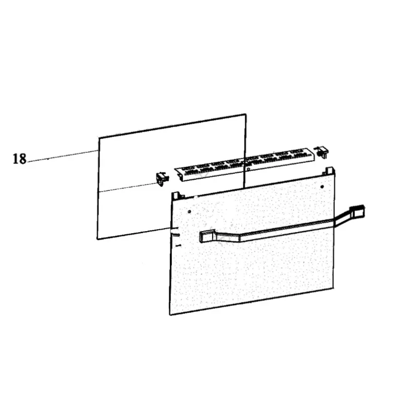 Vitre intérieure (repère 18) d'origine 532X397 mm C00301671 HOTPOINT
